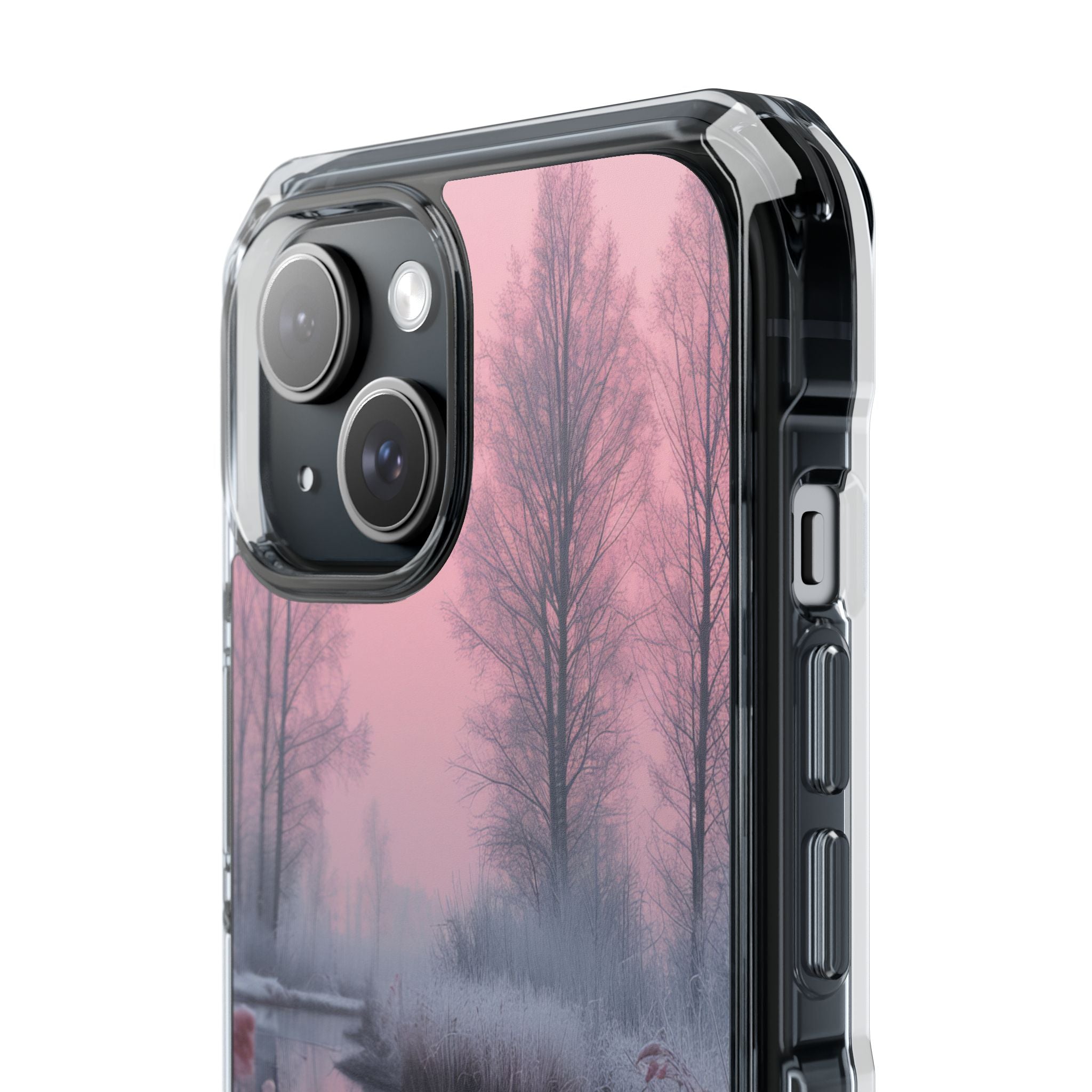 Pink Serenity Case - Clear Impact iPhone 15 Phone Case