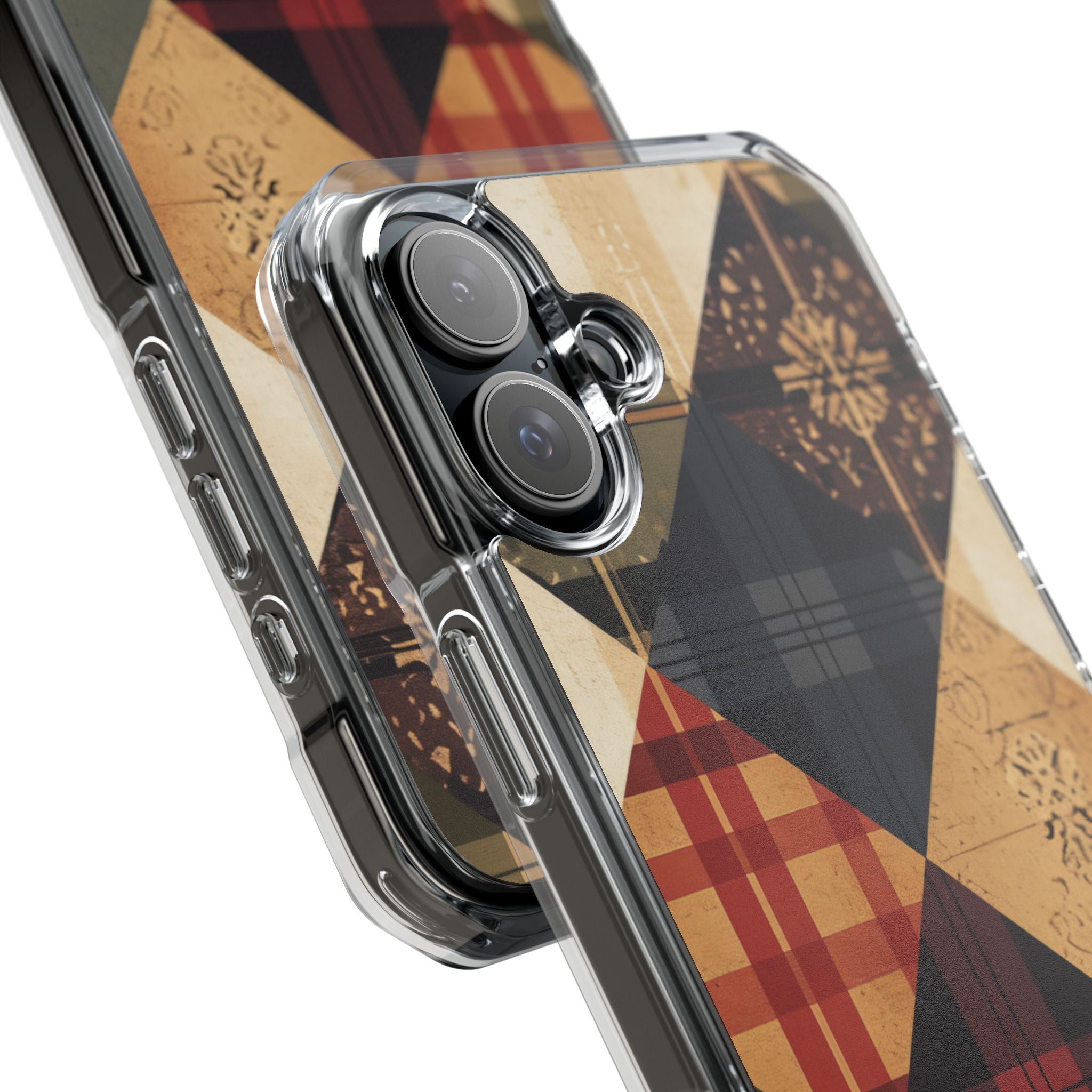 Rustic Geometric Patchwork Harmony iPhone 16 - Clear Impact Phone Case