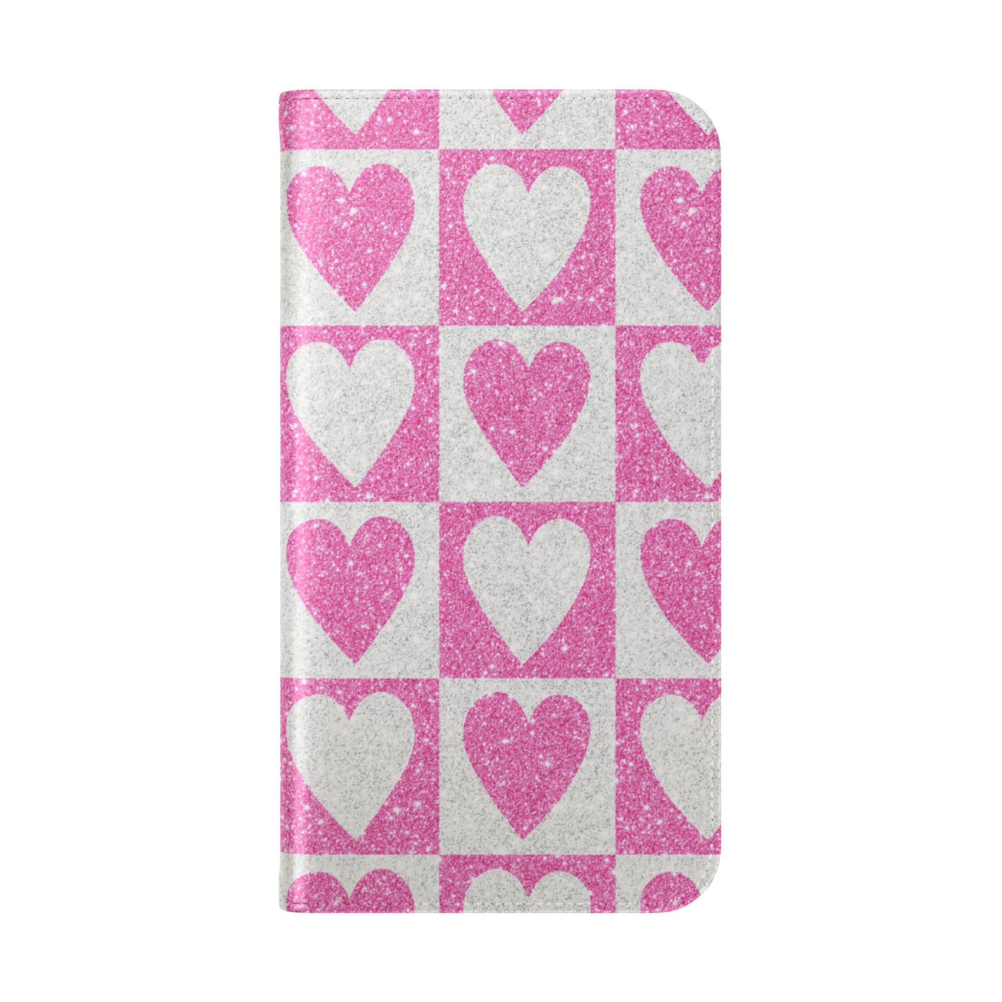 Glitter Heartgrid - iPhone 15 Plus Case - Wallet