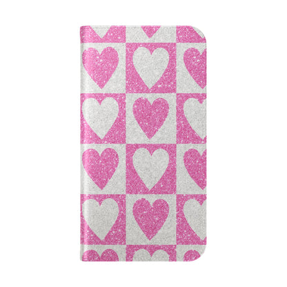 Glitter Heartgrid - iPhone 15 Plus Case - Wallet