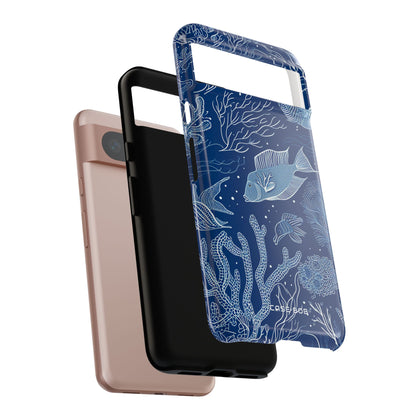 Navy Scale Reef Google Pixel 8 Case - Tough