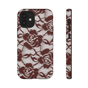 Rote Spitze Gothic Blume - Schutzhülle für Handy