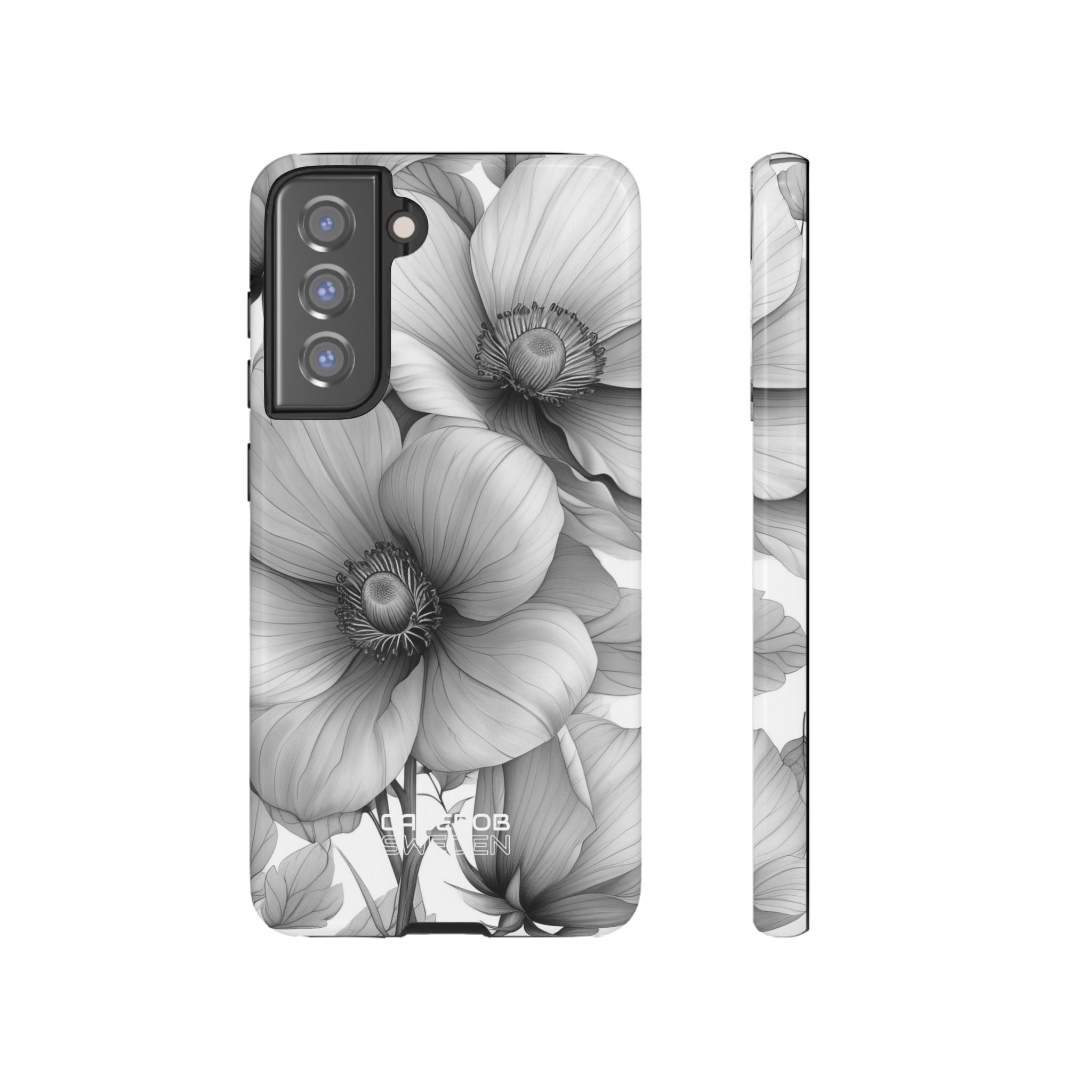 Grayscale Floral Harmony  Samsung S21 - Tough