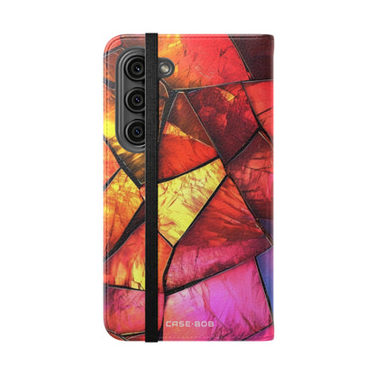 Crimson Shard Mosaic - Samsung S23 Case - Wallet