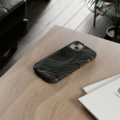 Mancho Grey Lines Abstract Case - Protective Phone Case