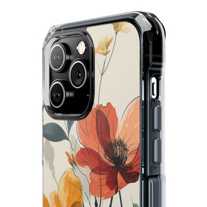 Serene Floral Harmony - Phone Case for iPhone (Clear Impact - Magnetic)