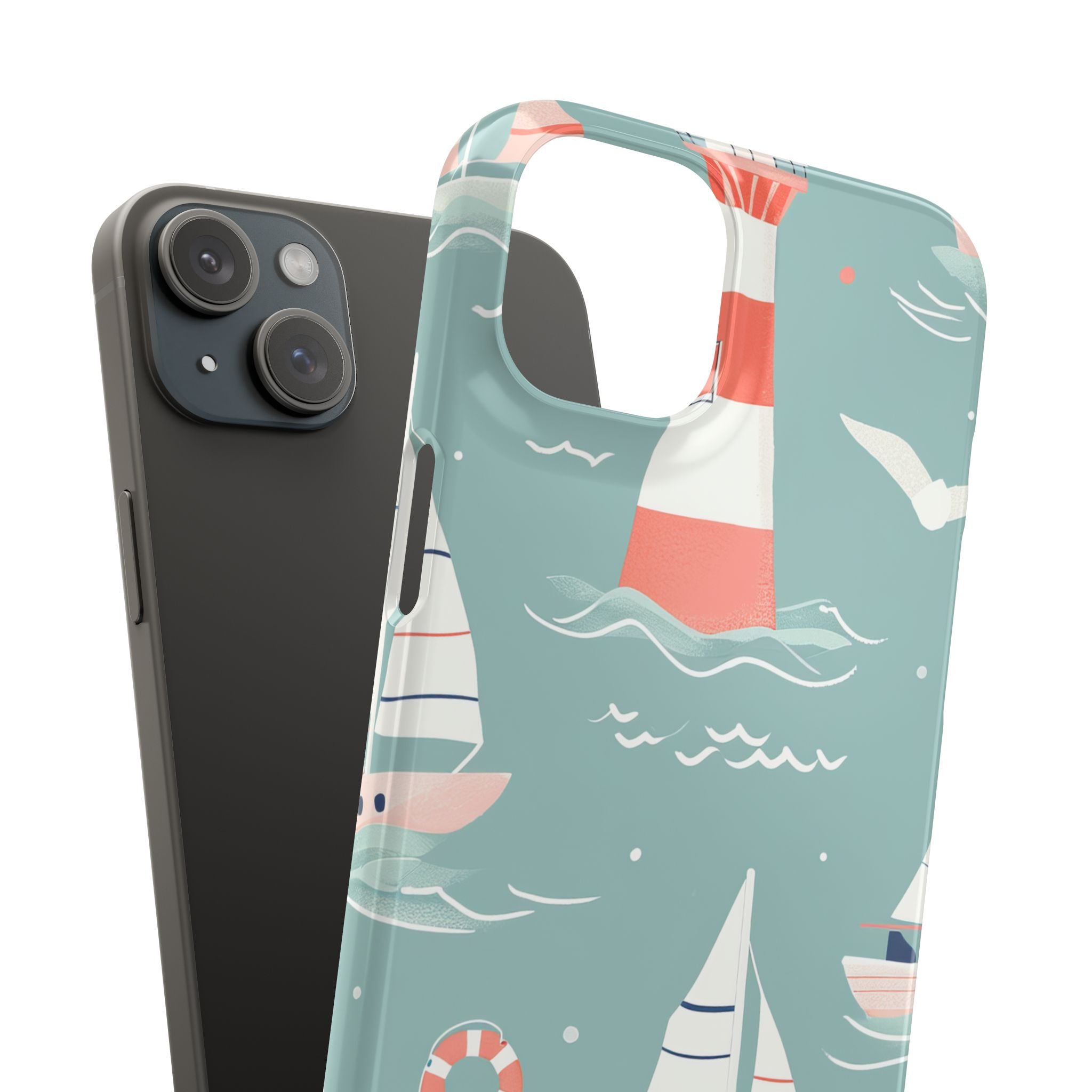 Lighthouse Nautical Charm - Slim iPhone 15 Phone Case