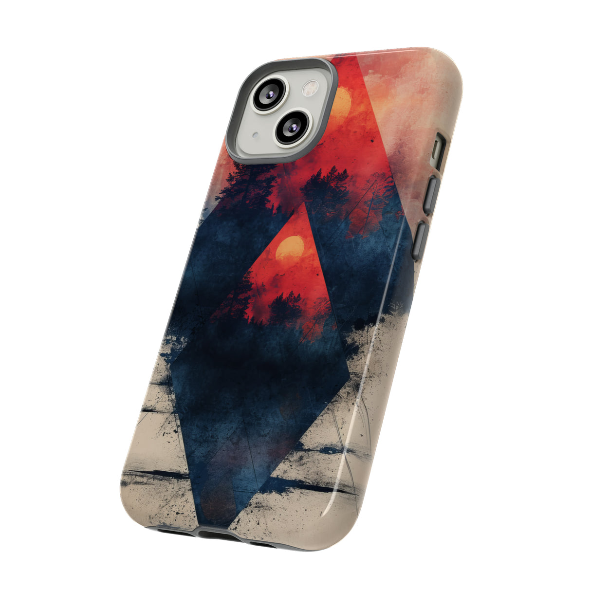 Pastel Triangle Forest Dusk - Protective Phone Case