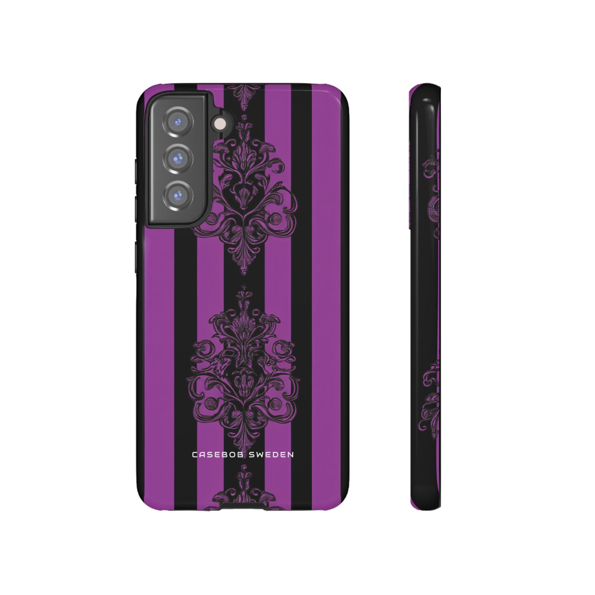 Gothic Elegance with Vertical Stripes and Ornamental Motifs  Samsung S21 - Tough Phone Case