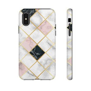 Pink Marble Geometric iPhone Case (Protective) iPhone X Glossy Phone Case