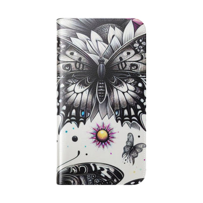 Monochrome Flutter - iPhone 15 Pro Max Case - Wallet