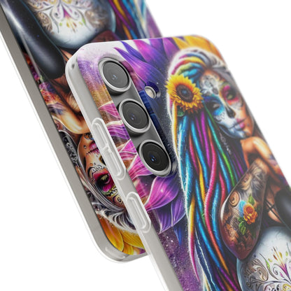 Sunflower Skull Glow Samsung S24 Plus Case - Soft