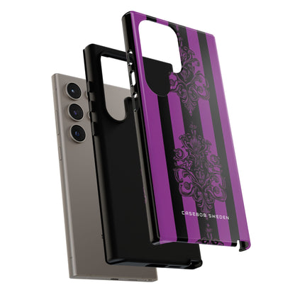 Gothic Elegance with Vertical Stripes and Ornamental Motifs Samsung S24 - Tough Phone Case