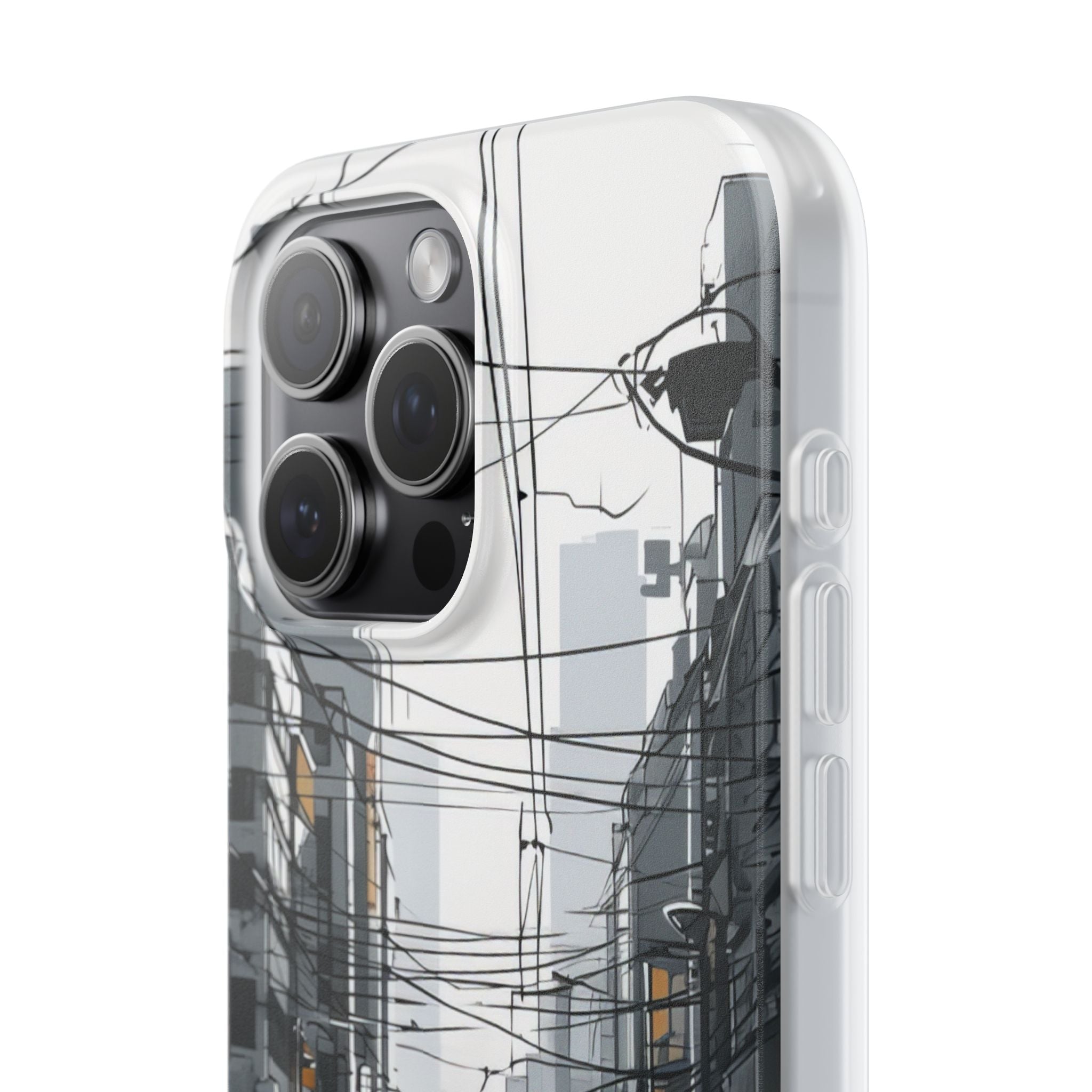 Urban Noir Streetscape iPhone 15 - Flexi Phone Case