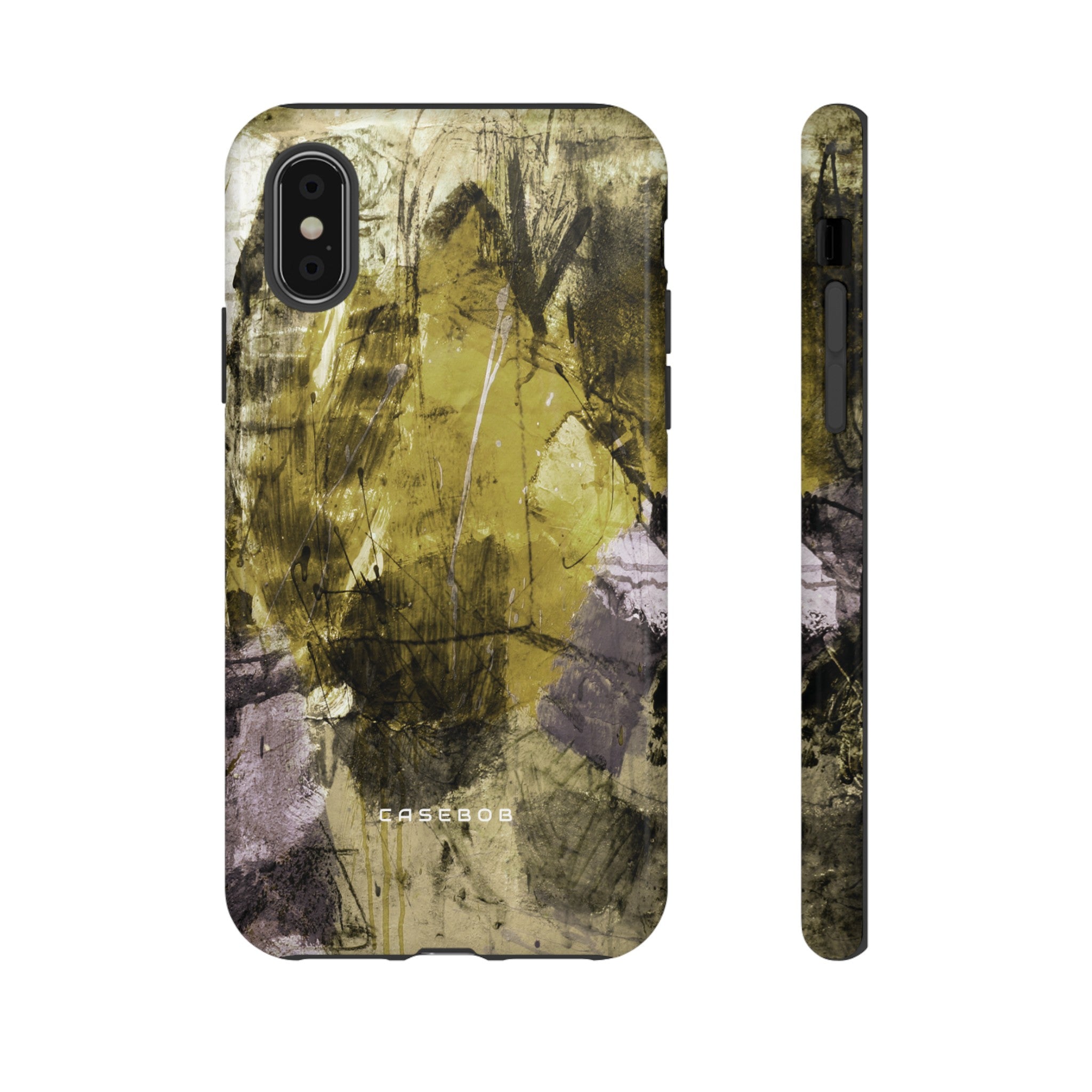 Yellow Grunge Art Phone Case - Protective Phone Case