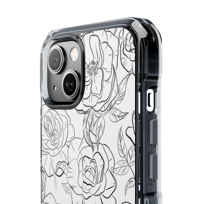 Intricate Rose Sketches iPhone Case - Impact