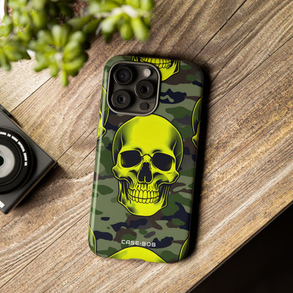 Neon Skull Camo iPhone 15 Pro Max Case - Tough