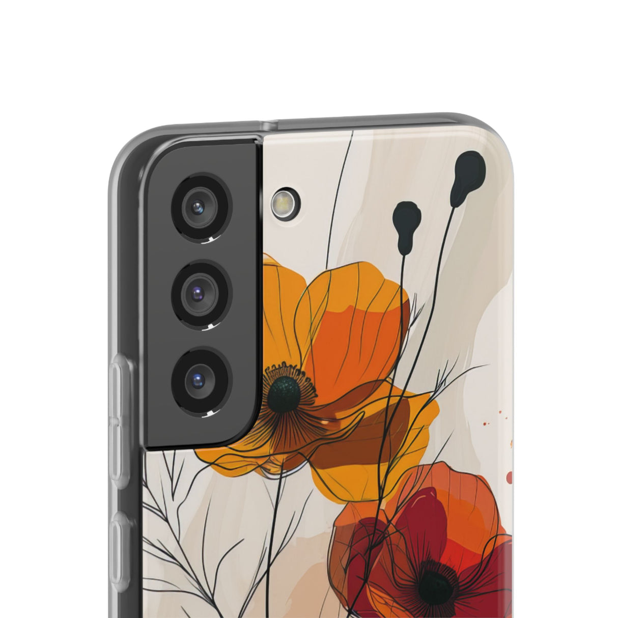 Feurige florale Abstraktion | Flexible Handyhülle für Samsung Galaxy