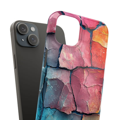 Cracked Earth Mosaic - Slim iPhone 15 Phone Case