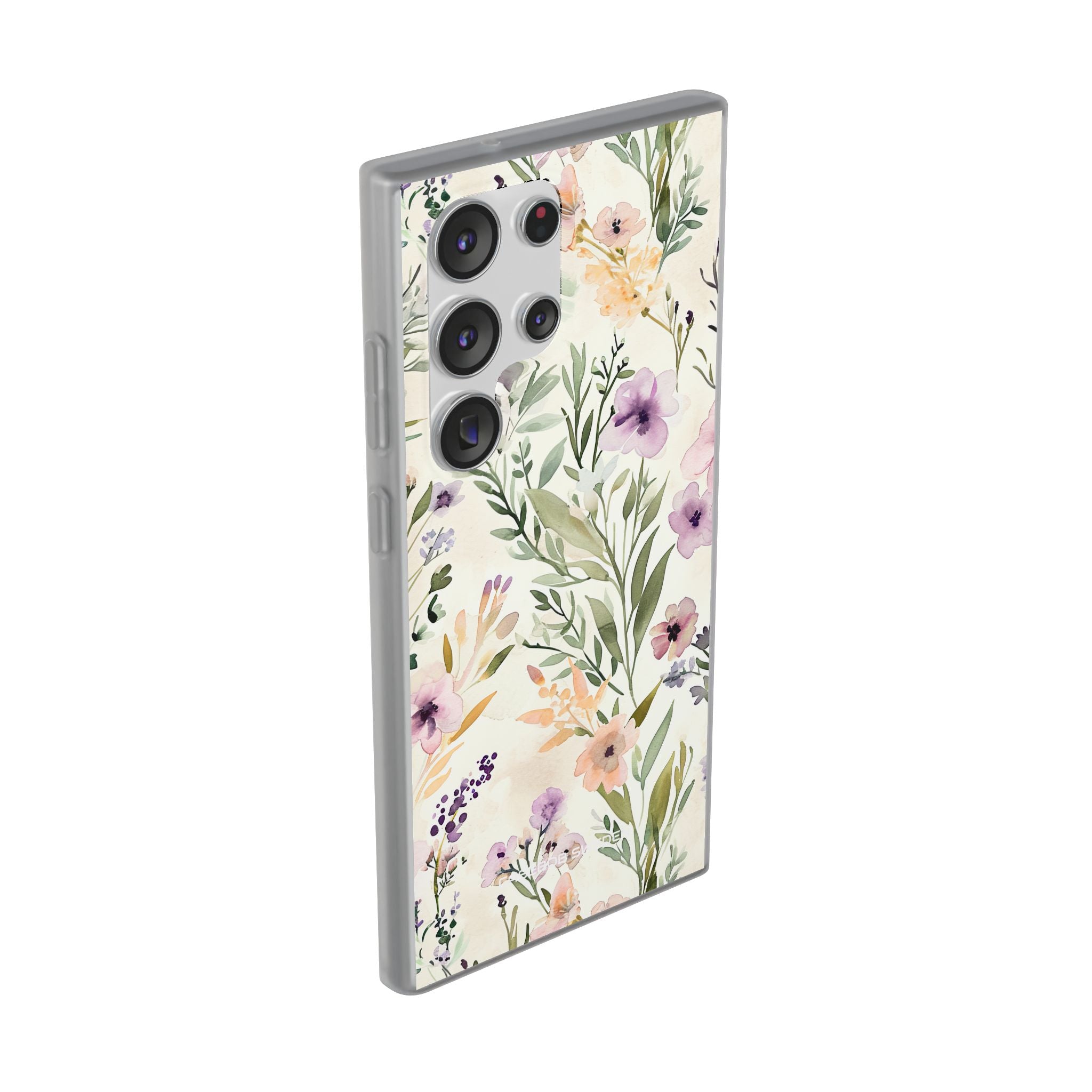 Soft Green Lavender Floral Pattern - Flexi Samsung S23 Phone Case