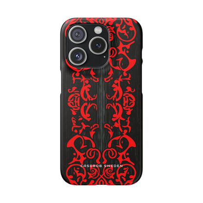 Gothic Crimson Symmetry iPhone 15 - Slim Phone Case