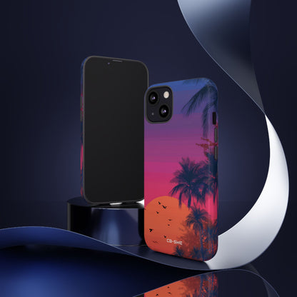Tropical Sunset Silhouettes - iPhone Case