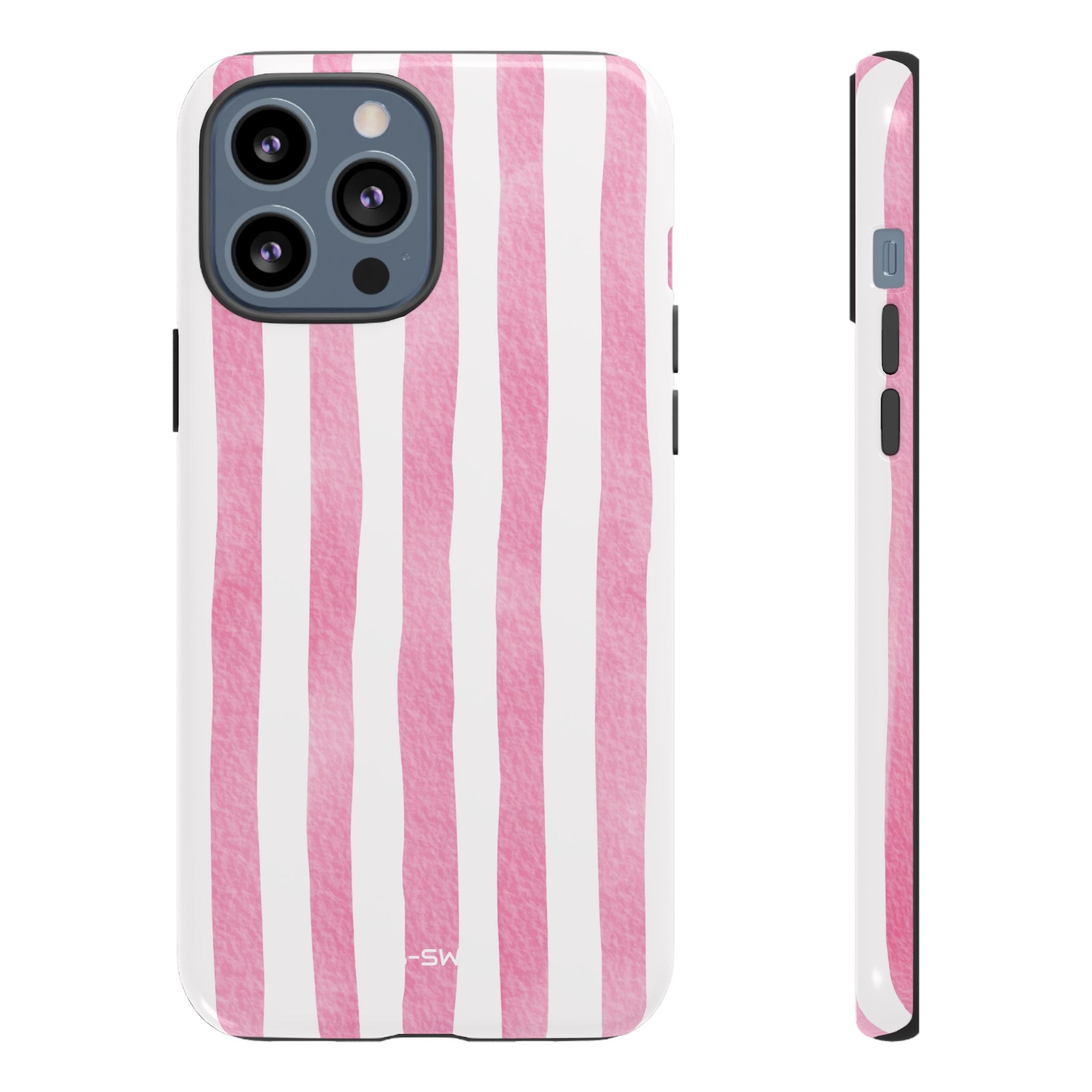 Pink Watercolor Stripes - iPhone Case