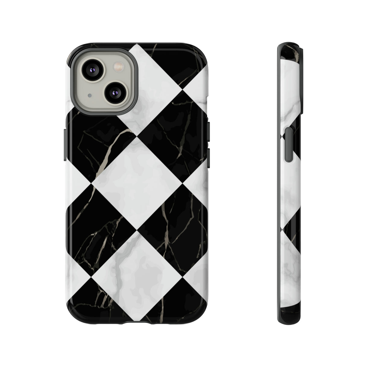 Check Marble - Protective Phone Case