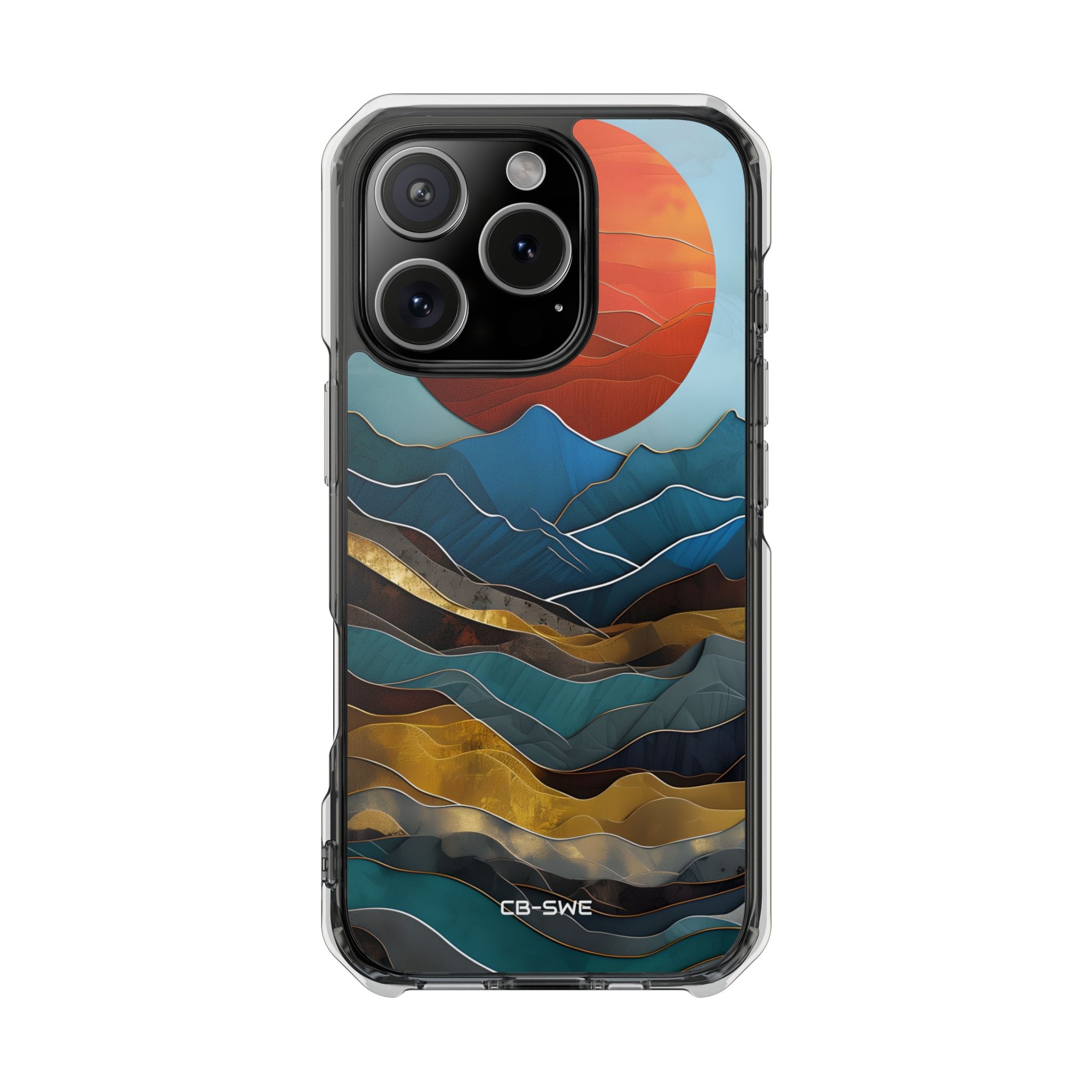 Sunset Geometry Waves iPhone Case - Impact