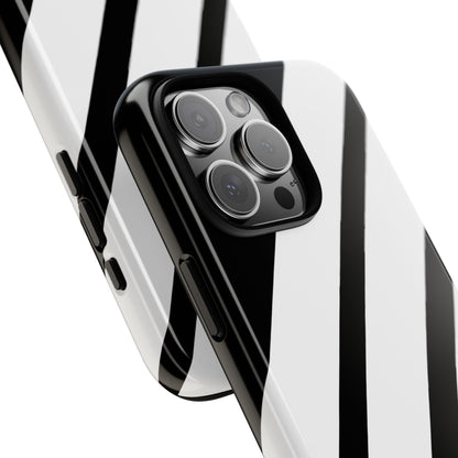 Diagonal Bands Noir iPhone 16 Pro Max Case - Tough