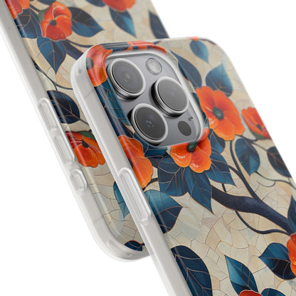 Orange Blossoms Mosaic Harmony iPhone 15 - Flexi Phone Case