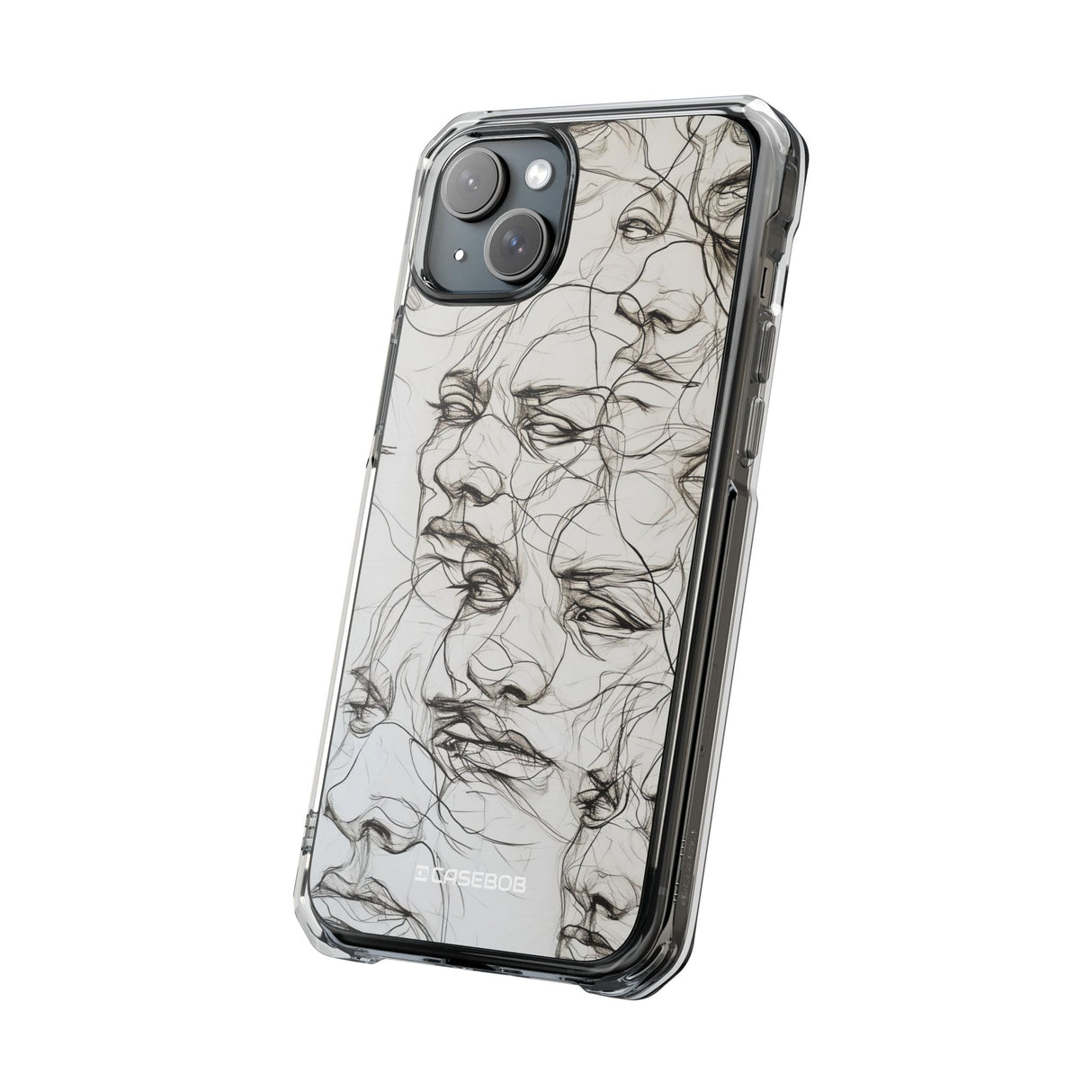 Ethereal Faces - Phone Case for iPhone (Clear Impact - Magnetic)