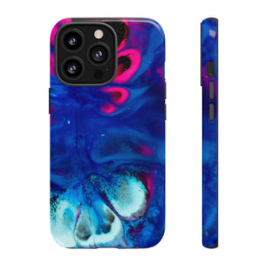 Bright Dark Blue Ink Art iPhone Case (Protective) iPhone 13 Pro Glossy Phone Case