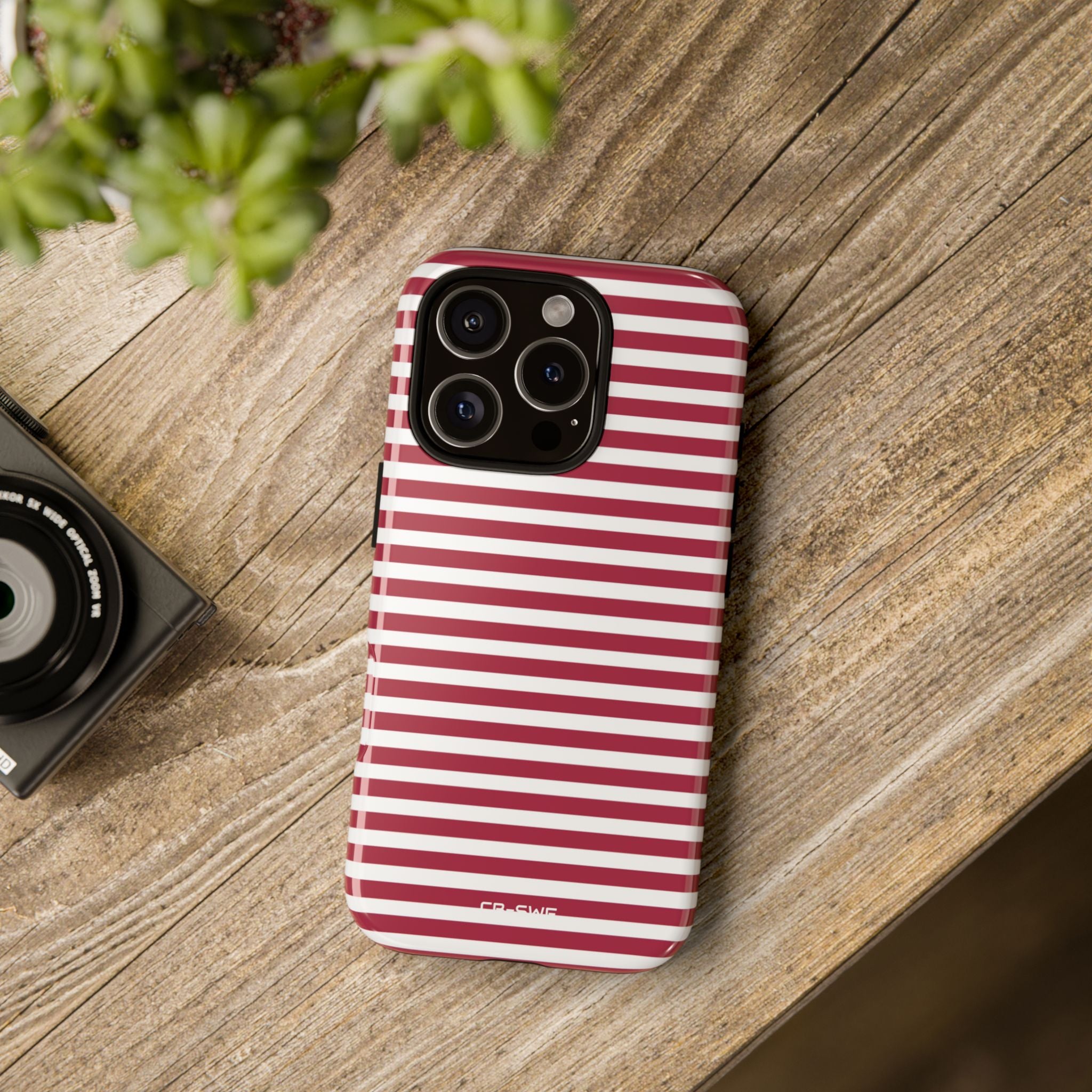 Crimson Stripes Flow - iPhone Case
