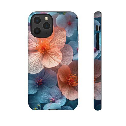 Bright Blue Floral Serenity - Protective Phone Case