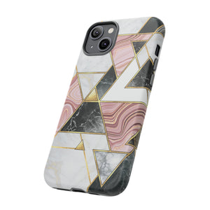 White Pink Mosaic - Protective Phone Case