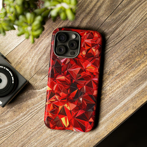 Geometric Red Fusion - Protective Phone Case