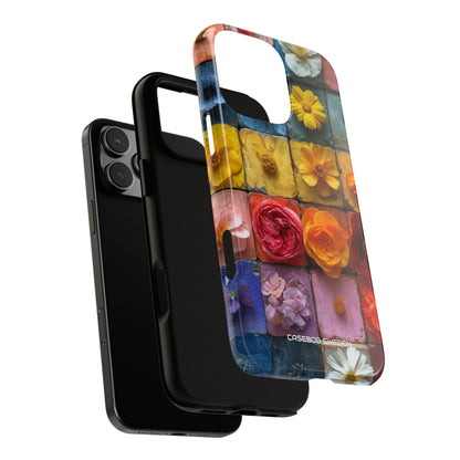 Vibrant Floral Tiles - Tough iPhone 16 Phone Case