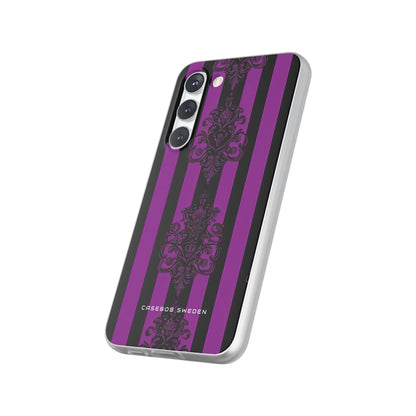 Gothic Elegance with Vertical Stripes and Ornamental Motifs Samsung S23 - Flexi Phone Case