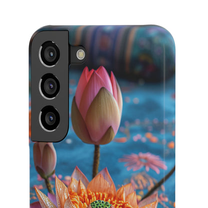 Vibrant Lotus Embroidery - Slim Samsung S22 Phone Case