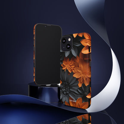 Graphical Orange Florals - iPhone Case