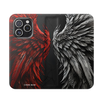 Crimson Silver Wings - iPhone 15 Pro Case - Wallet