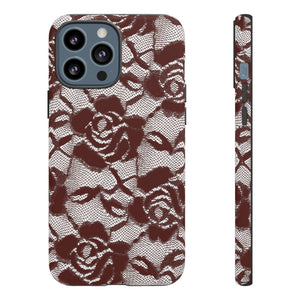 Red Lace Gothic Flower - Protective Phone Case