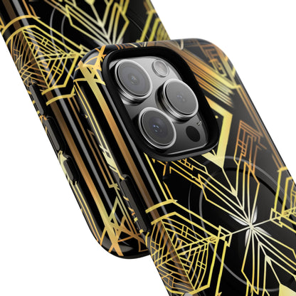 Golden Geometric Symphony iPhone 16 - Tough+