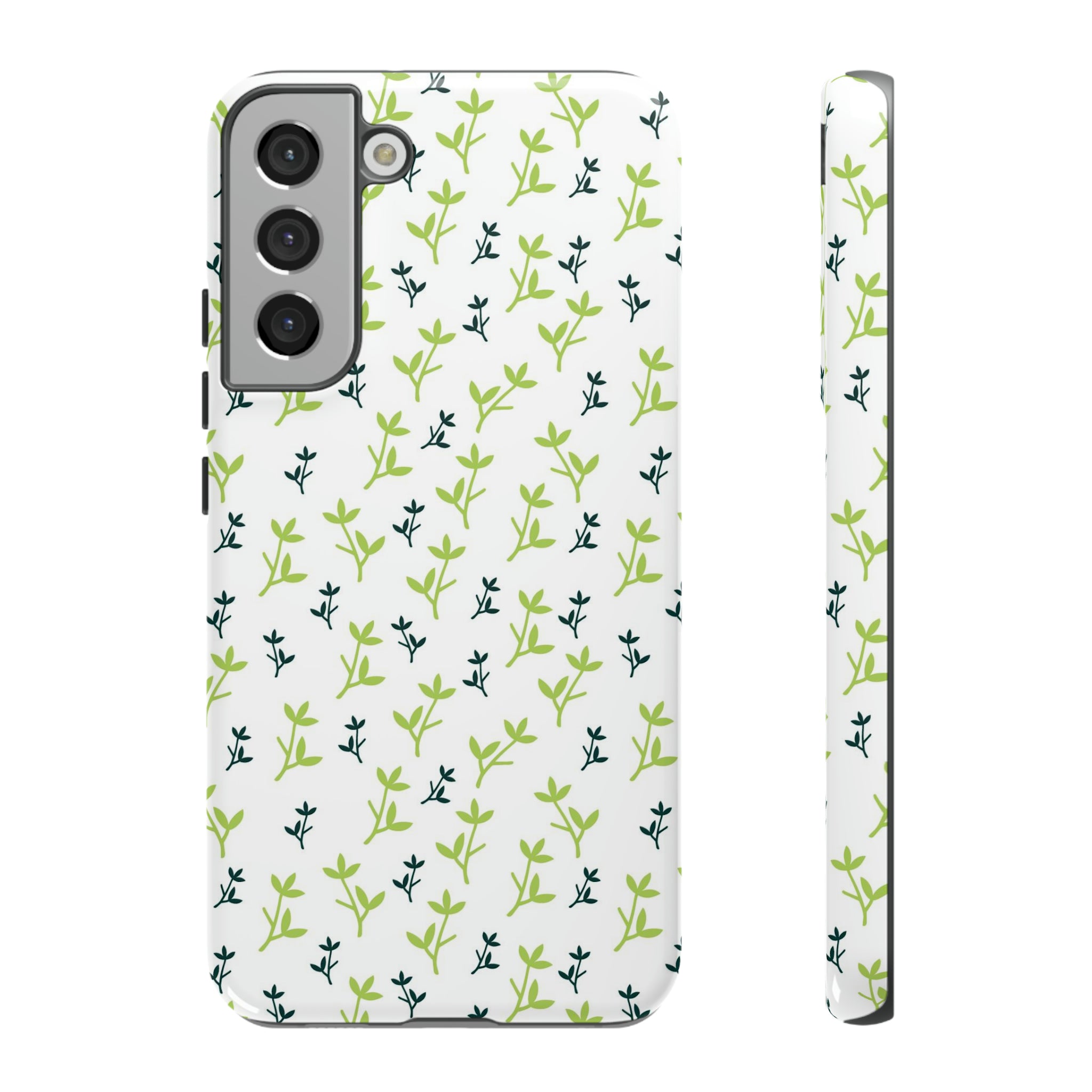 White Flower Pattern - Protective Phone Case