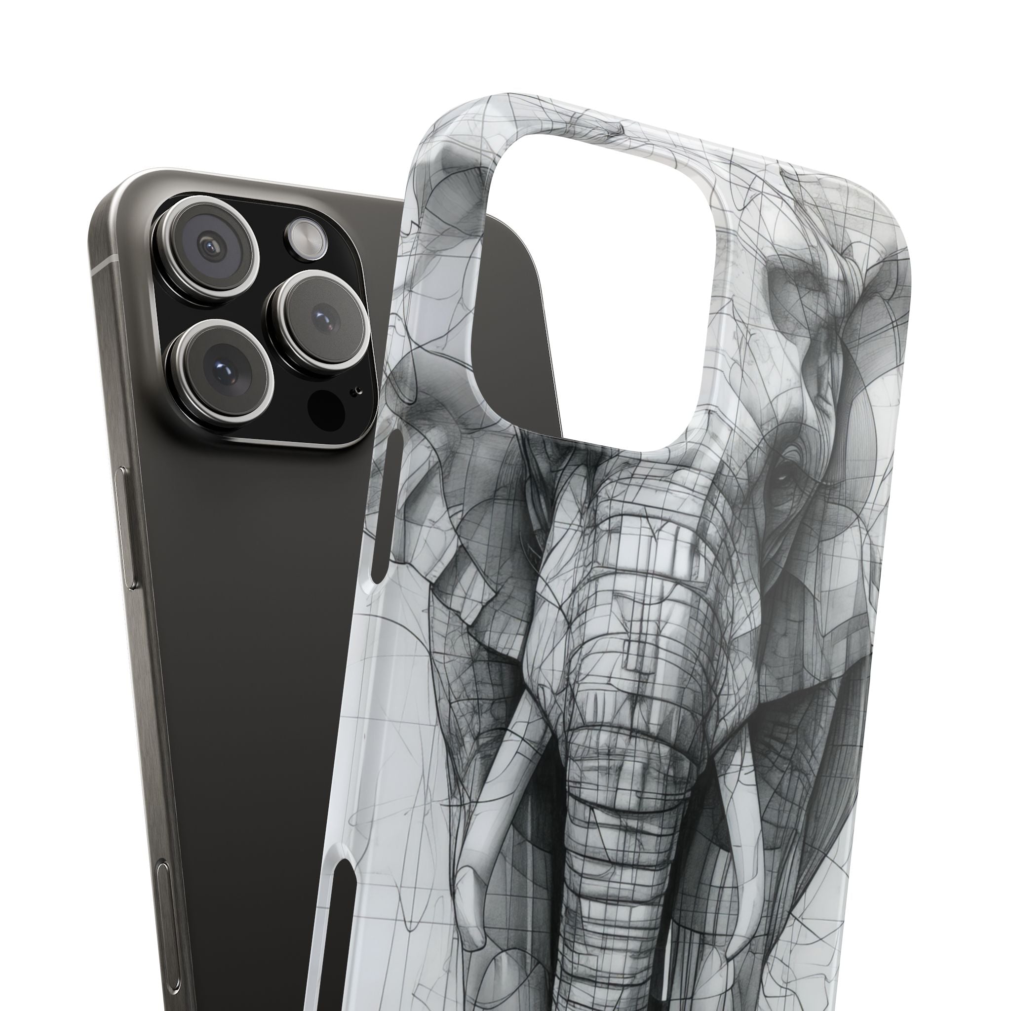 Elephant Line Geometry iPhone 16 - Slim Phone Case