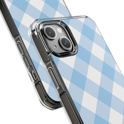 Soft Blue Gingham Elegance iPhone Case - Impact