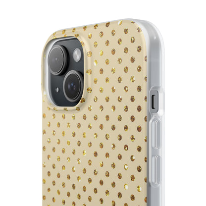 Gold Sparkle Grid iPhone 15 Case - Soft
