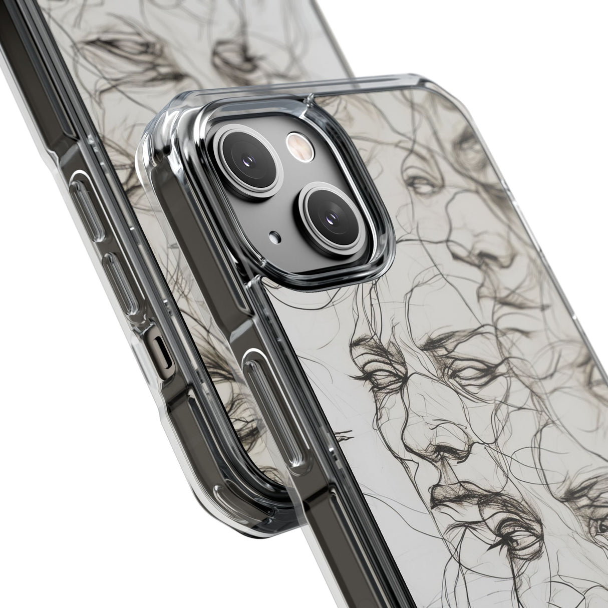 Ethereal Faces - Phone Case for iPhone (Clear Impact - Magnetic)