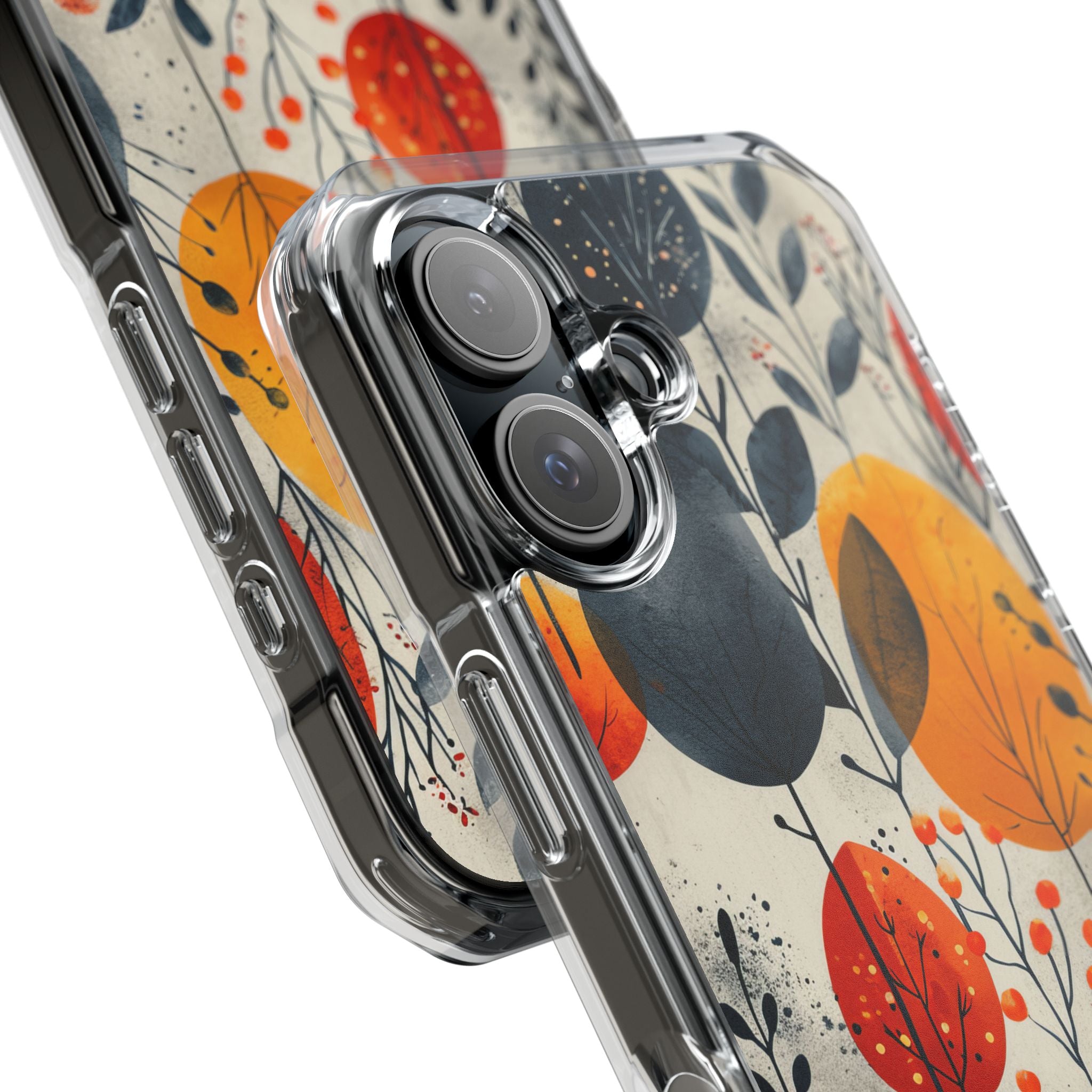 Modern Autumn Leaf Pattern - Clear Impact iPhone 16 Phone Case